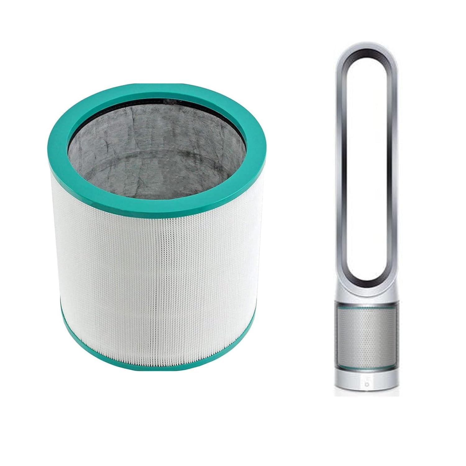 H14® True HEPA Replacement Filter Compatible with Dysn Tower Purifier Pure Cool Link TP01, TP02, TP03 – High Efficiency H14 Grade + Activated Carbon for Ultra-Fine Dust, Allergens & Odor Removal